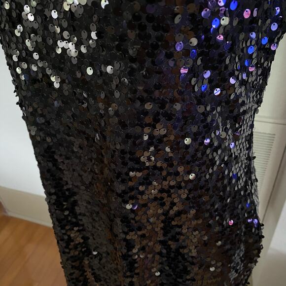 NEW Express Size S Sequined Mini Dress Party NYE LBD Black Cocktail - Picture 3 of 5